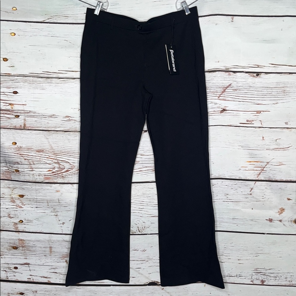 Betabrand NWT Size 1XL Classic Black Pull On Bootcut Dress Pant Toga Pants